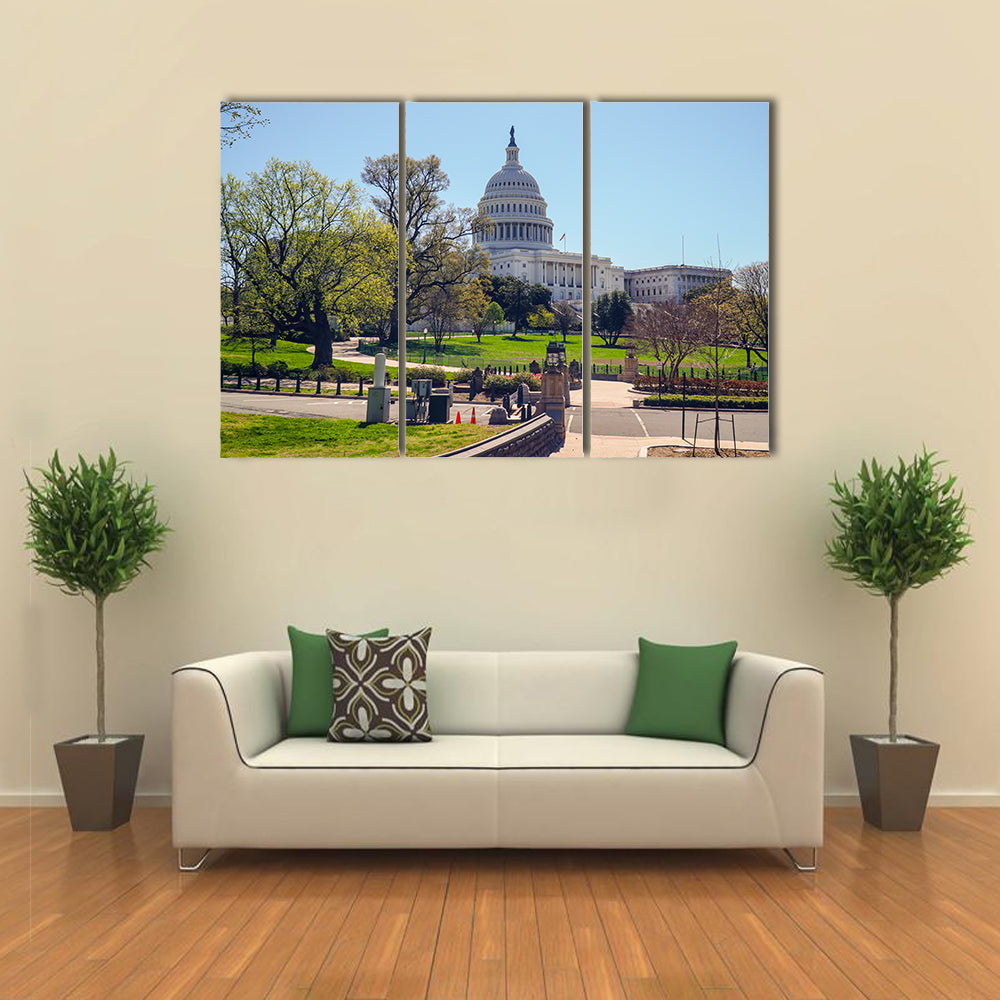 Beautiful US Capitol grounds in Washington Multi panel canvas wall art