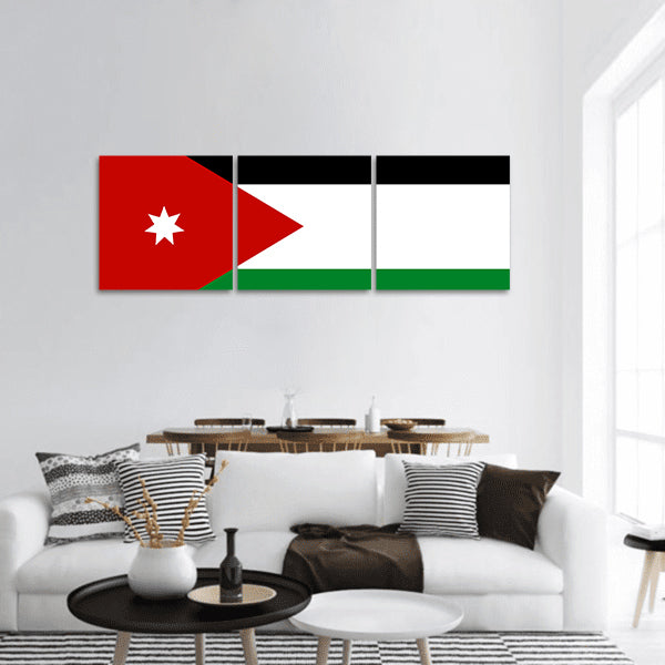 Jordan flag Panoramic Canvas Wall Art