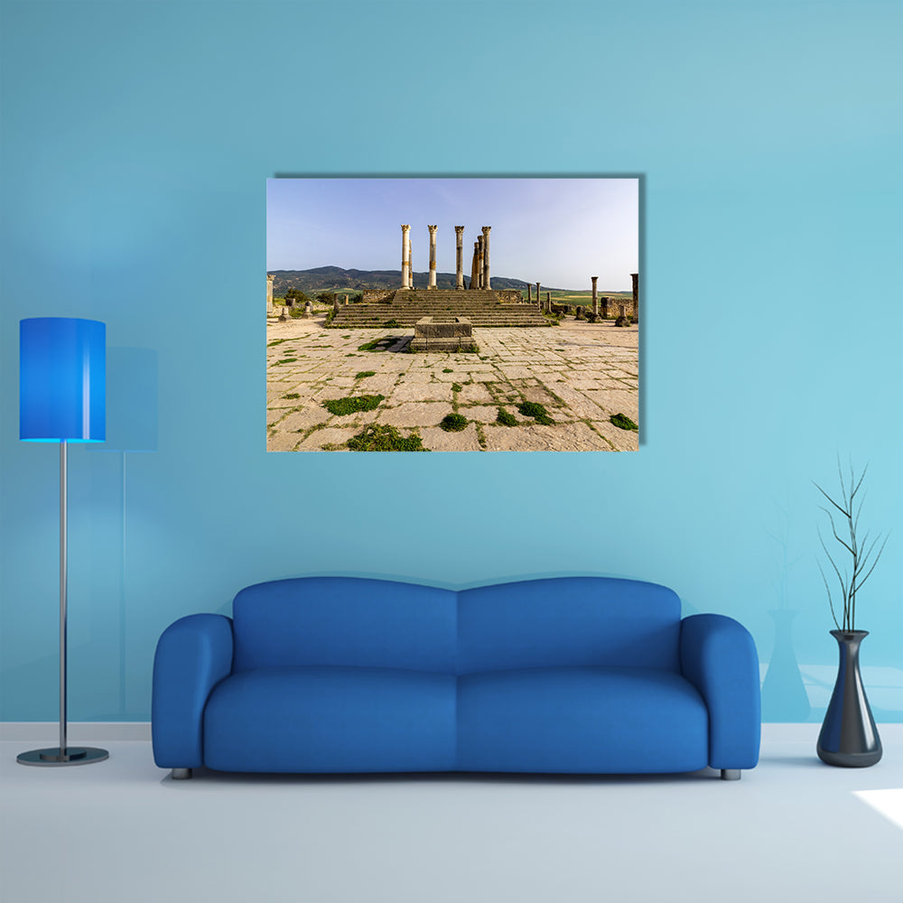 Capitoline Temple at archaeological Site of Volubilis, multi panel canvas wall art