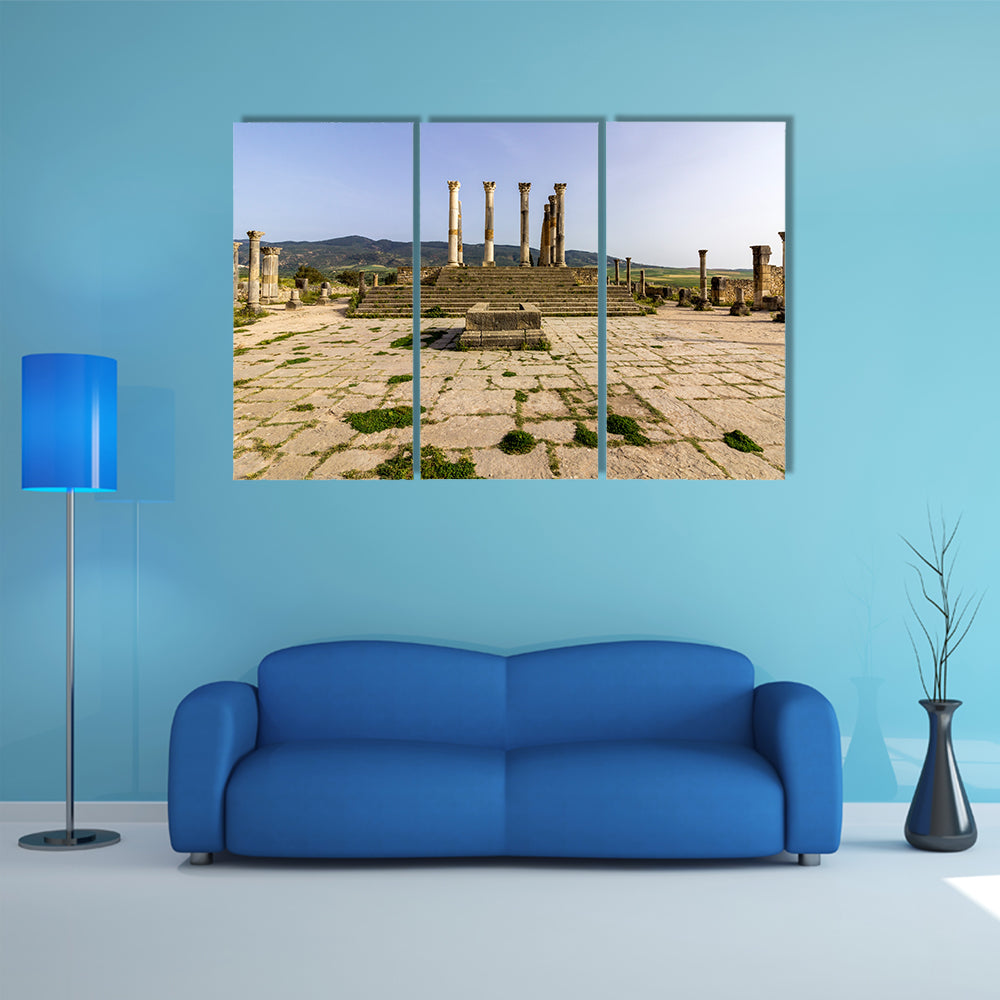 Capitoline Temple at archaeological Site of Volubilis, multi panel canvas wall art