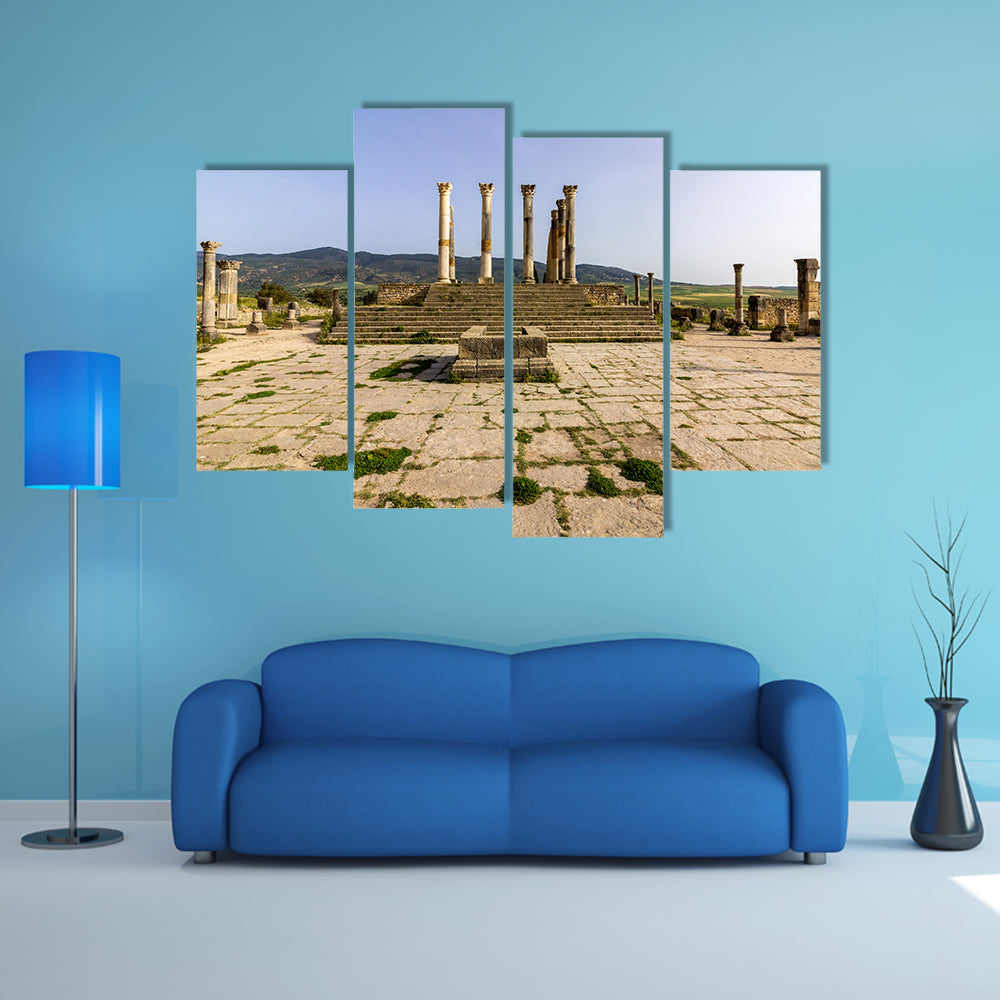 Capitoline Temple at archaeological Site of Volubilis, multi panel canvas wall art