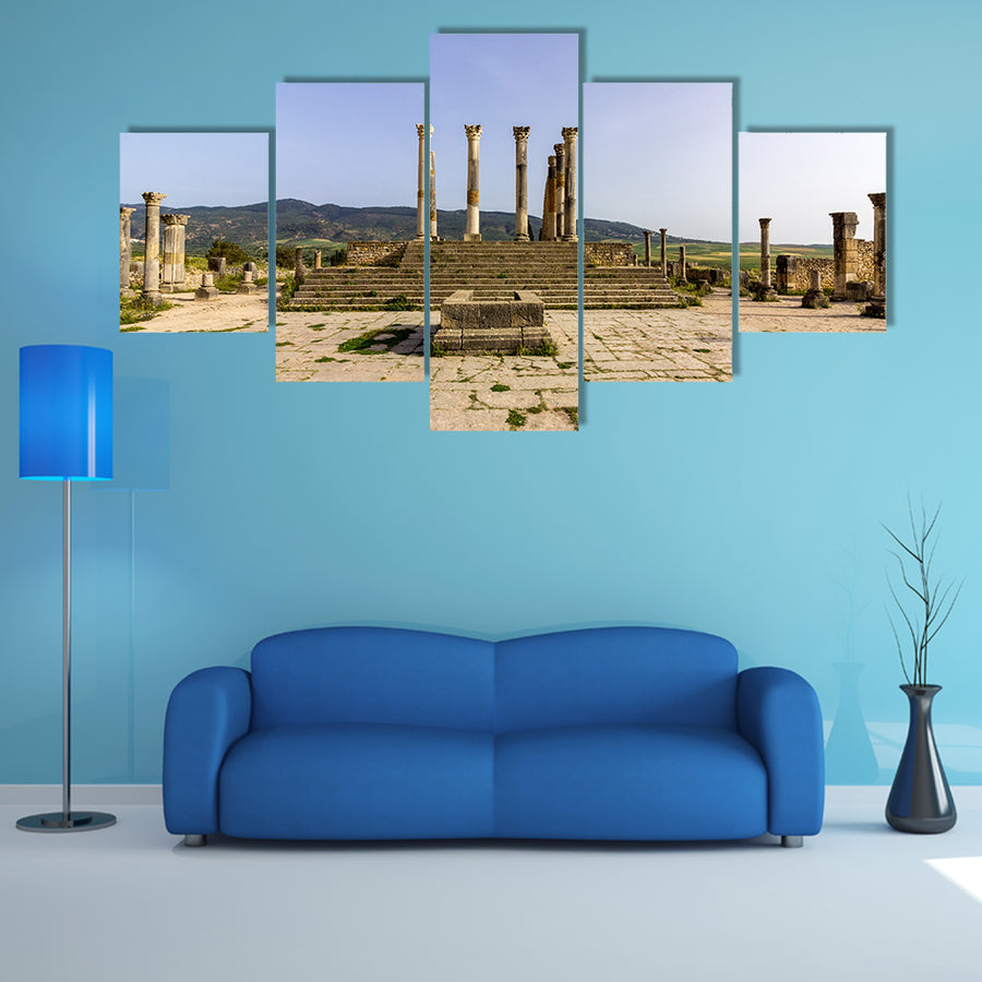 Capitoline Temple at archaeological Site of Volubilis, multi panel canvas wall art