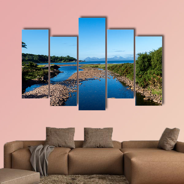 Beautiful Scottish Lake in the Highlands Multi panel canvas wall art