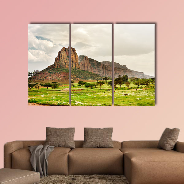 Landscape shot in Tigray province, Ethiopia, Africa Multi panel canvas wall art