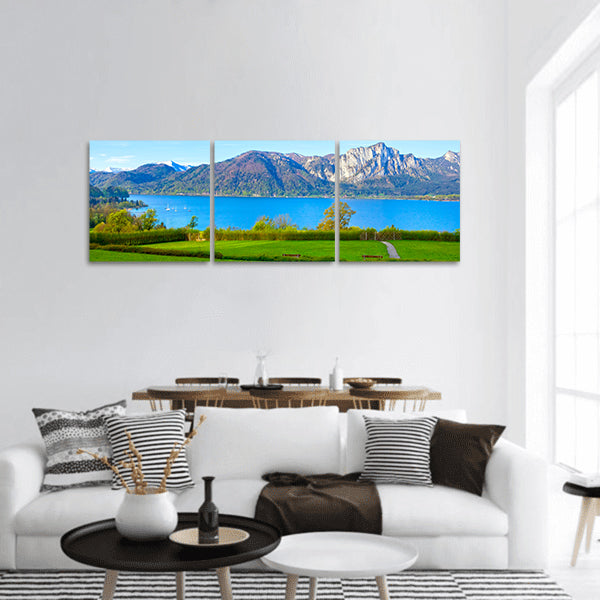 Beautiful landscape with Alps, Salzburger Land, Austria panoramic canvas wall art