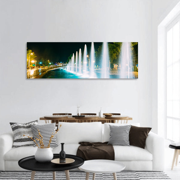 Singing And Dancing Fountains panoramic canvas wall art