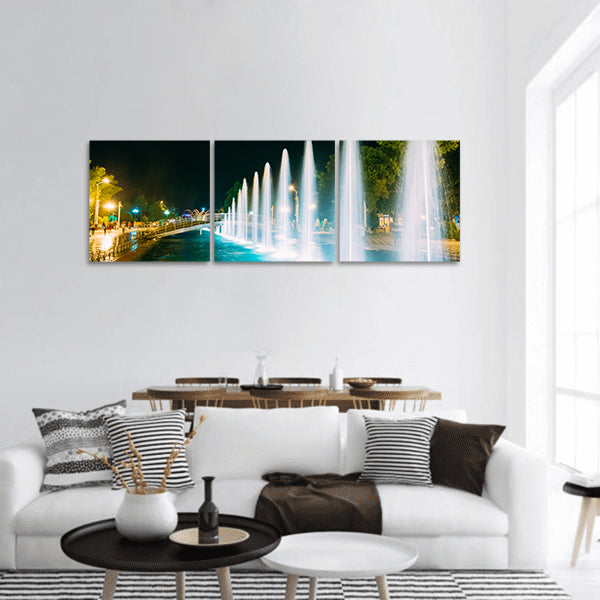 Singing And Dancing Fountains panoramic canvas wall art