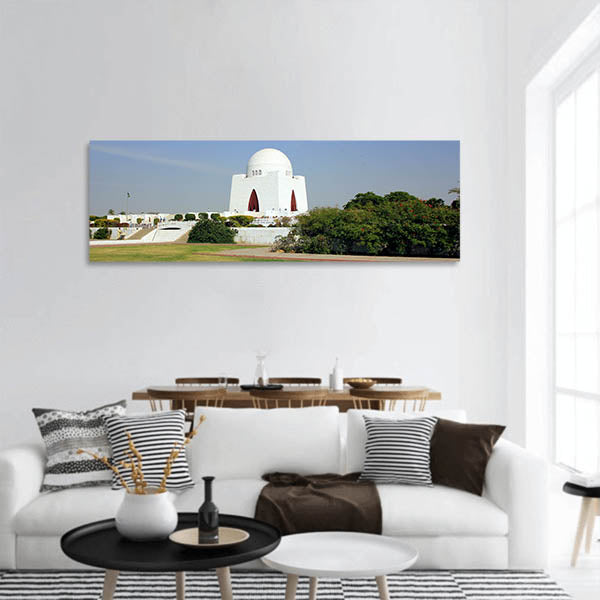Beautiful View of Mazar-e-quaid panoramic canvas wall art