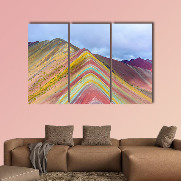 Vinicunca or Rainbow Mountain, Pitumarca-Peru multi panel canvas wall art