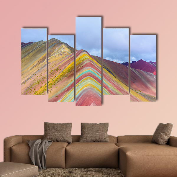 Vinicunca or Rainbow Mountain, Pitumarca-Peru multi panel canvas wall art