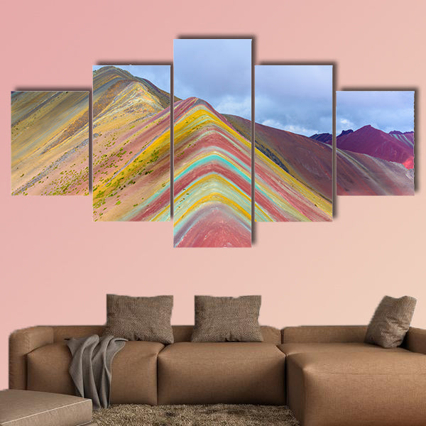 Vinicunca or Rainbow Mountain, Pitumarca-Peru multi panel canvas wall art