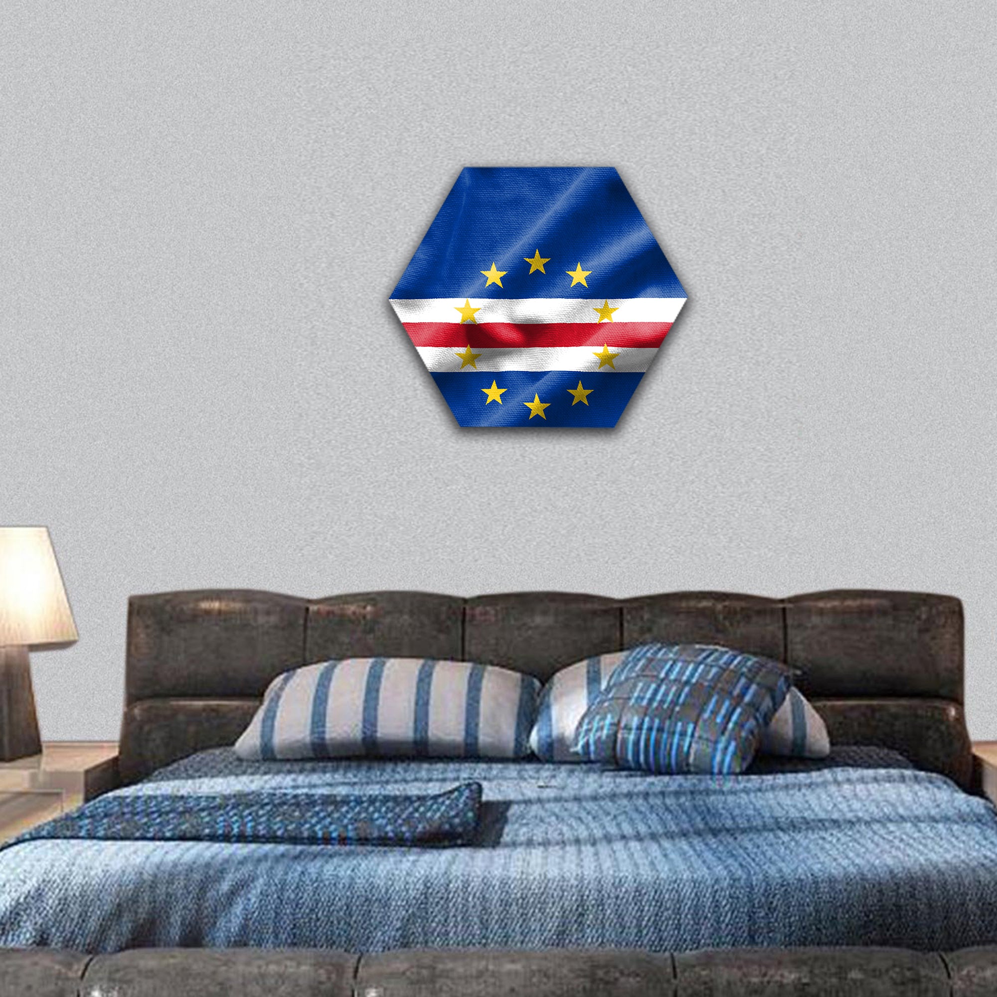 Flag of Cape Verde hexagonal canvas wall art