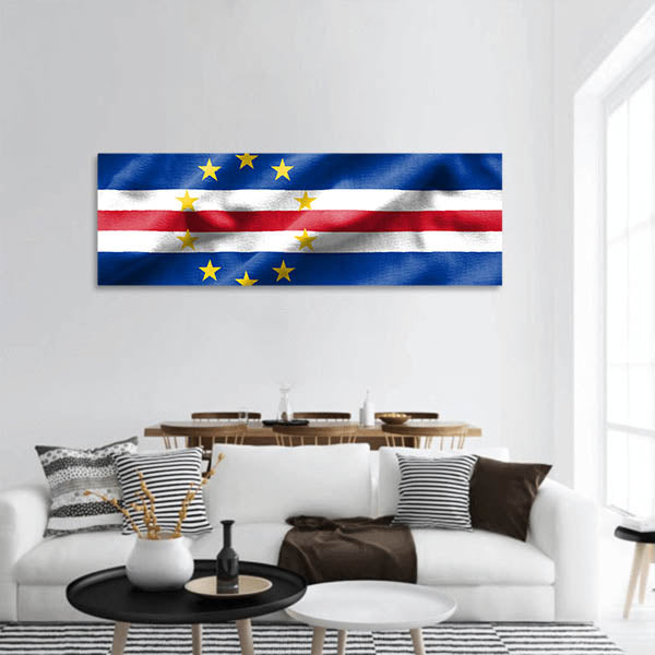 Flag of Cape Verd panoramic canvas wall art