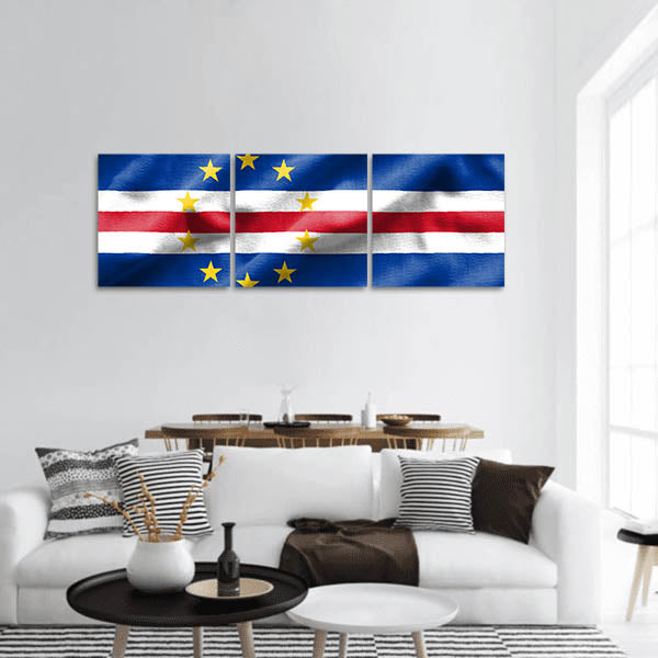Flag of Cape Verd panoramic canvas wall art