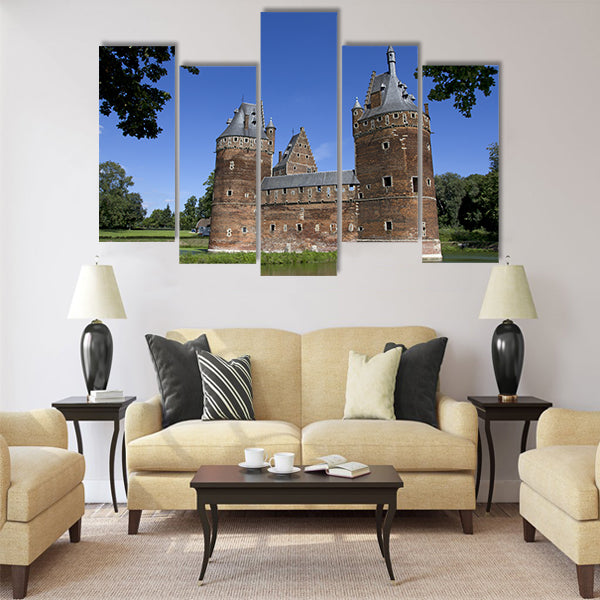 Beersel Castle in Brussels, Belgium Multi panel canvas wall art