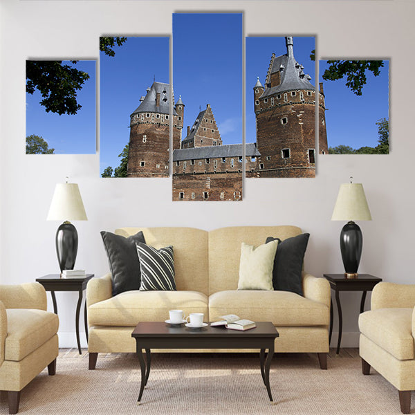 Beersel Castle in Brussels, Belgium Multi panel canvas wall art