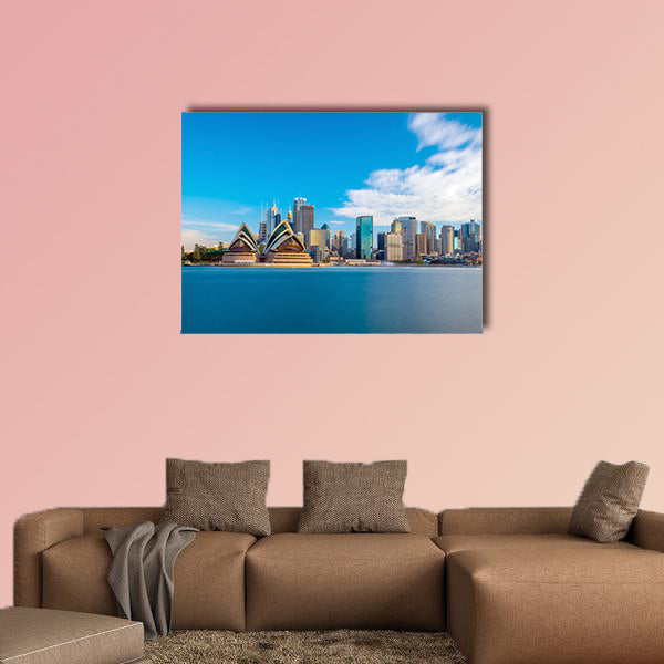 Downtown Sydney skyline with blue sky in Australia multi panel canvas wall art