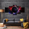 When Earth Is Viewed In Space And Galaxy Multi Panel Canvas Wall Art