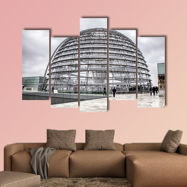 Reichstag dome on April 7, 2017 in Berlin multi panel canvas wall art