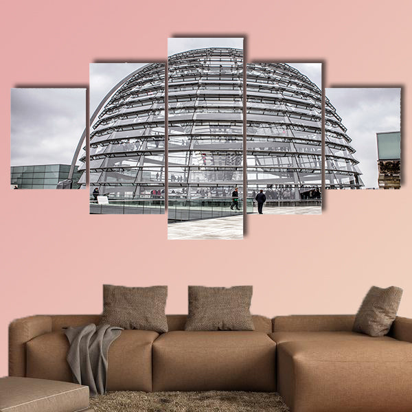 Reichstag dome on April 7, 2017 in Berlin multi panel canvas wall art
