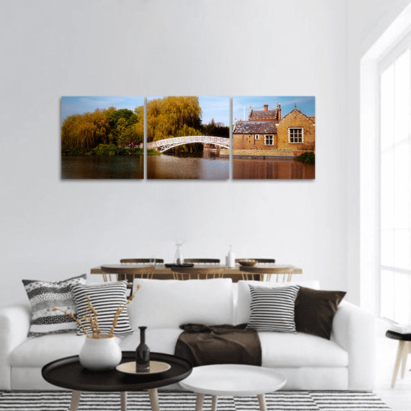 White Chinese Bridge panoramic canvas wall art
