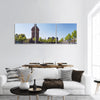 MANNHEIM, GERMANY flower beds frame in water tower panoramic canvas wall art