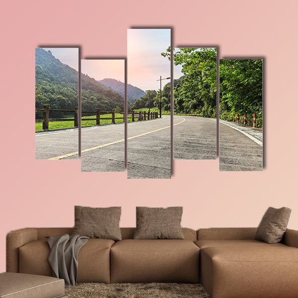 Road in the mountains multi panel canvas wall art