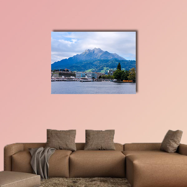 Mount Pilatus in Lucerne, Switzerland. Summer, Lake Lucerne wall art