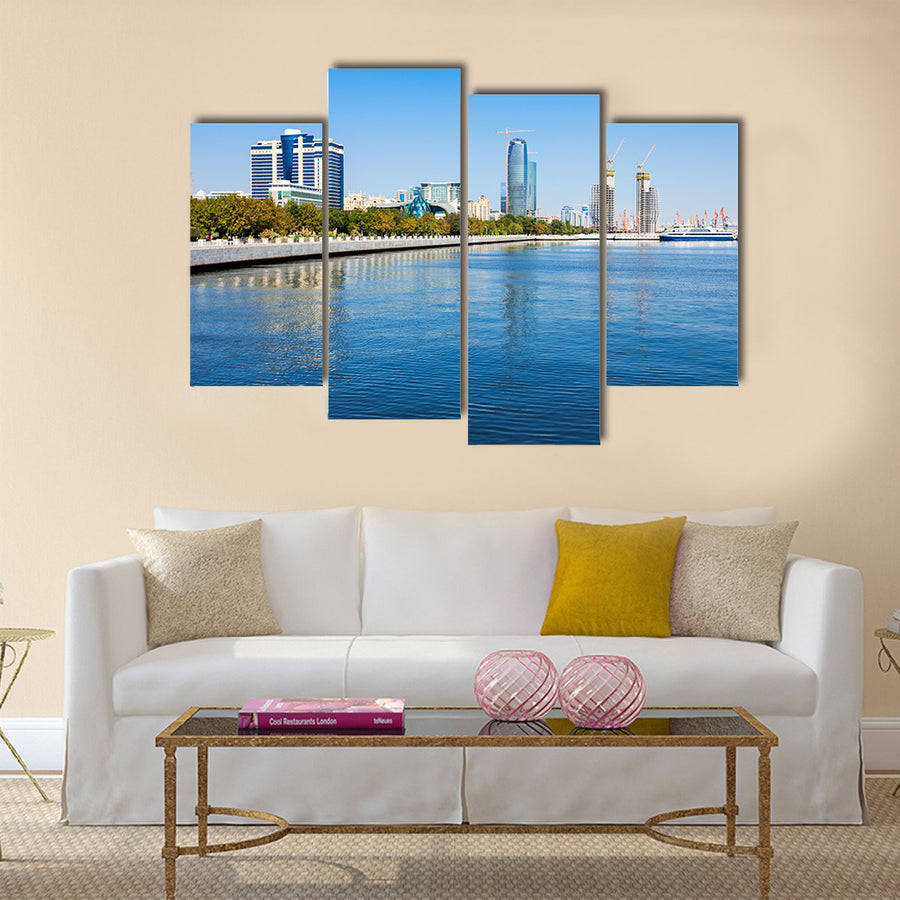 Baku boulevard (the Caspian Sea embankment), Azerbaijan Multi Panel Canvas Wall Art