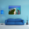 An Aerial Flying Drone View Of Maldives White Sandy Beach On Sunny Tropical Multi Panel Canvas Wall Art