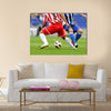 Soccer player legs in action Multi panel canvas wall art