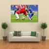 Soccer player legs in action Multi panel canvas wall art