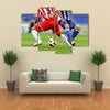 Soccer player legs in action Multi panel canvas wall art