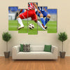 Soccer player legs in action Multi panel canvas wall art