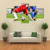 Soccer player legs in action Multi panel canvas wall art