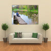 Vilnius, Three Young Fishermen At The Pond In TrakuVoke Public Park In Vilnius, Lithuania, Multi Panel Canvas Wall Art