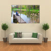 Vilnius, Three Young Fishermen At The Pond In TrakuVoke Public Park In Vilnius, Lithuania, Multi Panel Canvas Wall Art