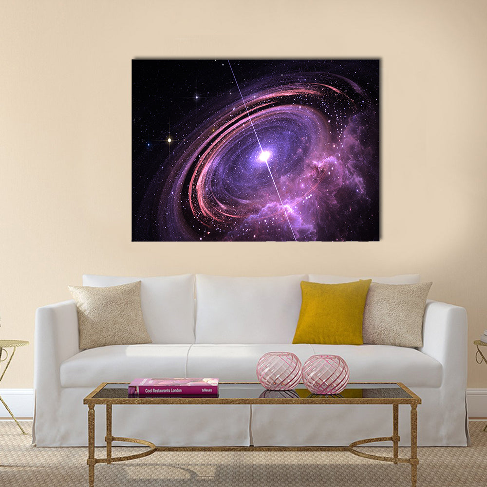 Quasar surrounded by an orbiting accretion disk of gas Multi Panel Canvas Wall Art