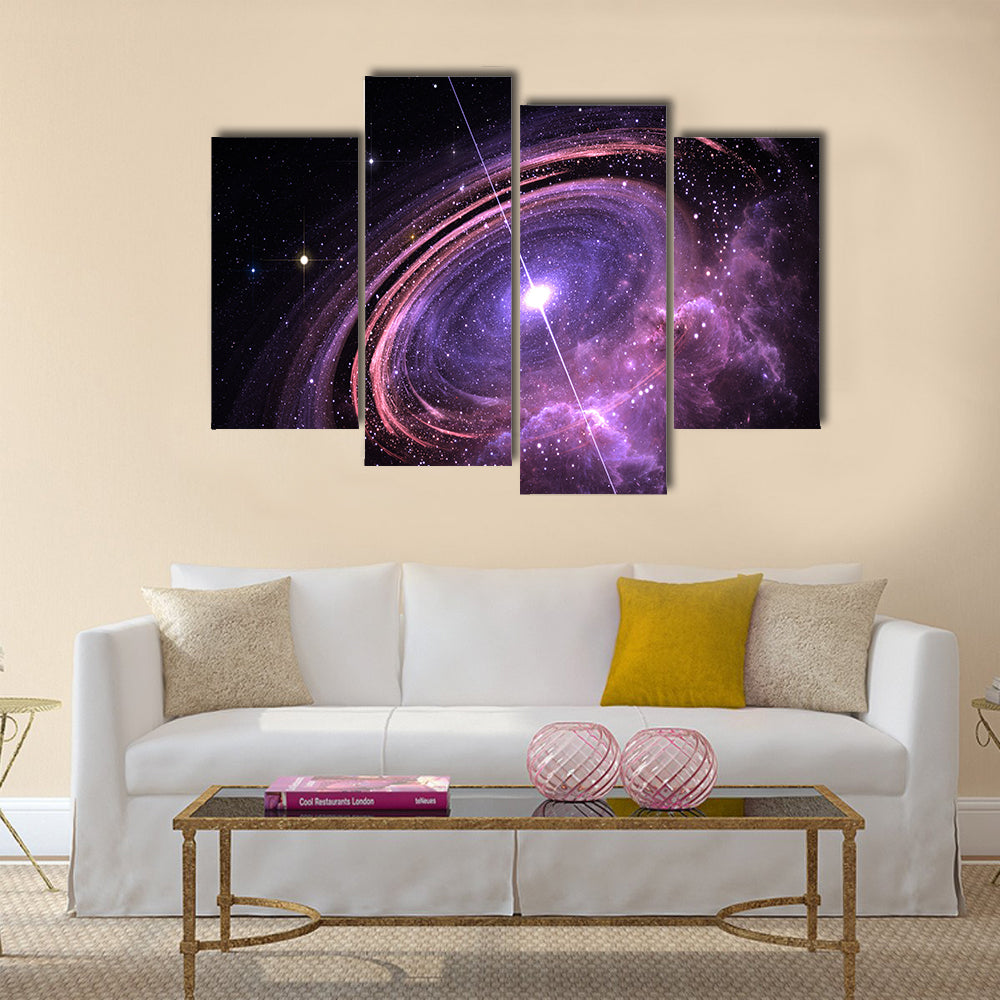 Quasar surrounded by an orbiting accretion disk of gas Multi Panel Canvas Wall Art