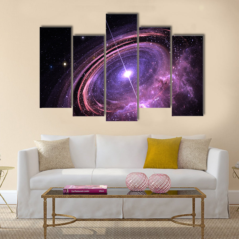 Quasar surrounded by an orbiting accretion disk of gas Multi Panel Canvas Wall Art