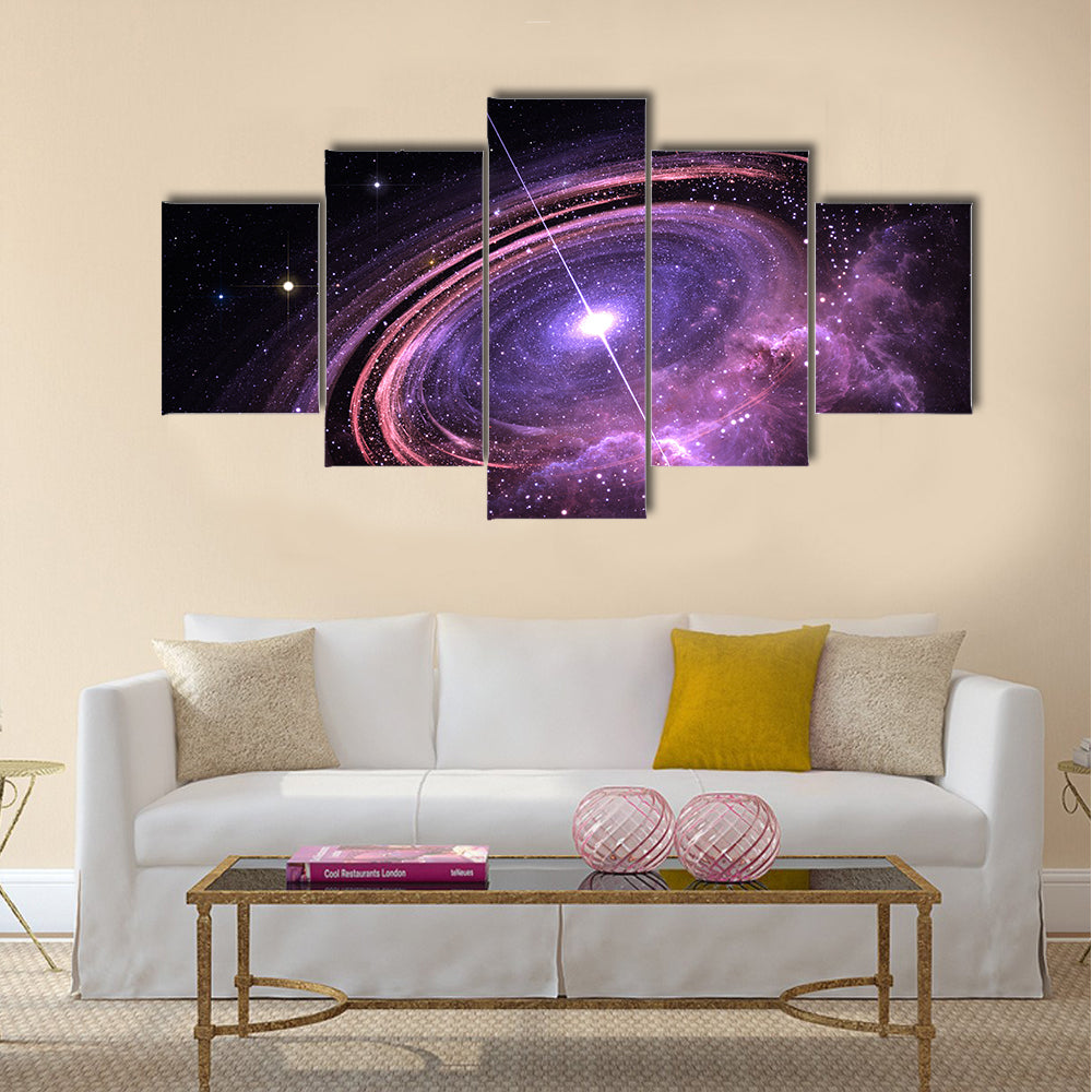 Quasar surrounded by an orbiting accretion disk of gas Multi Panel Canvas Wall Art