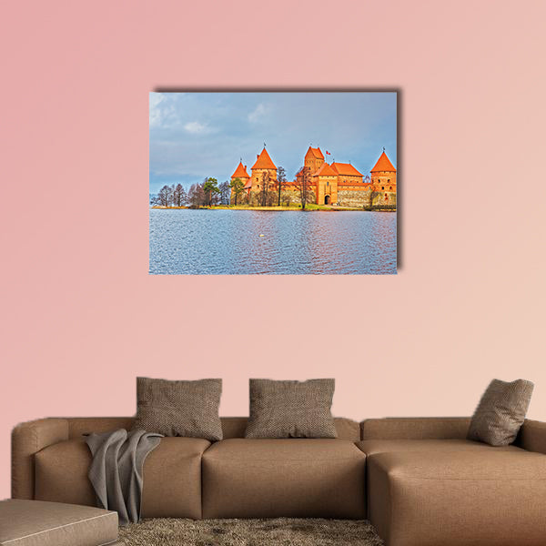 Trakai island castle museum at Galve Lake, near Vilnius, Lithuania multi panel canvas wall art