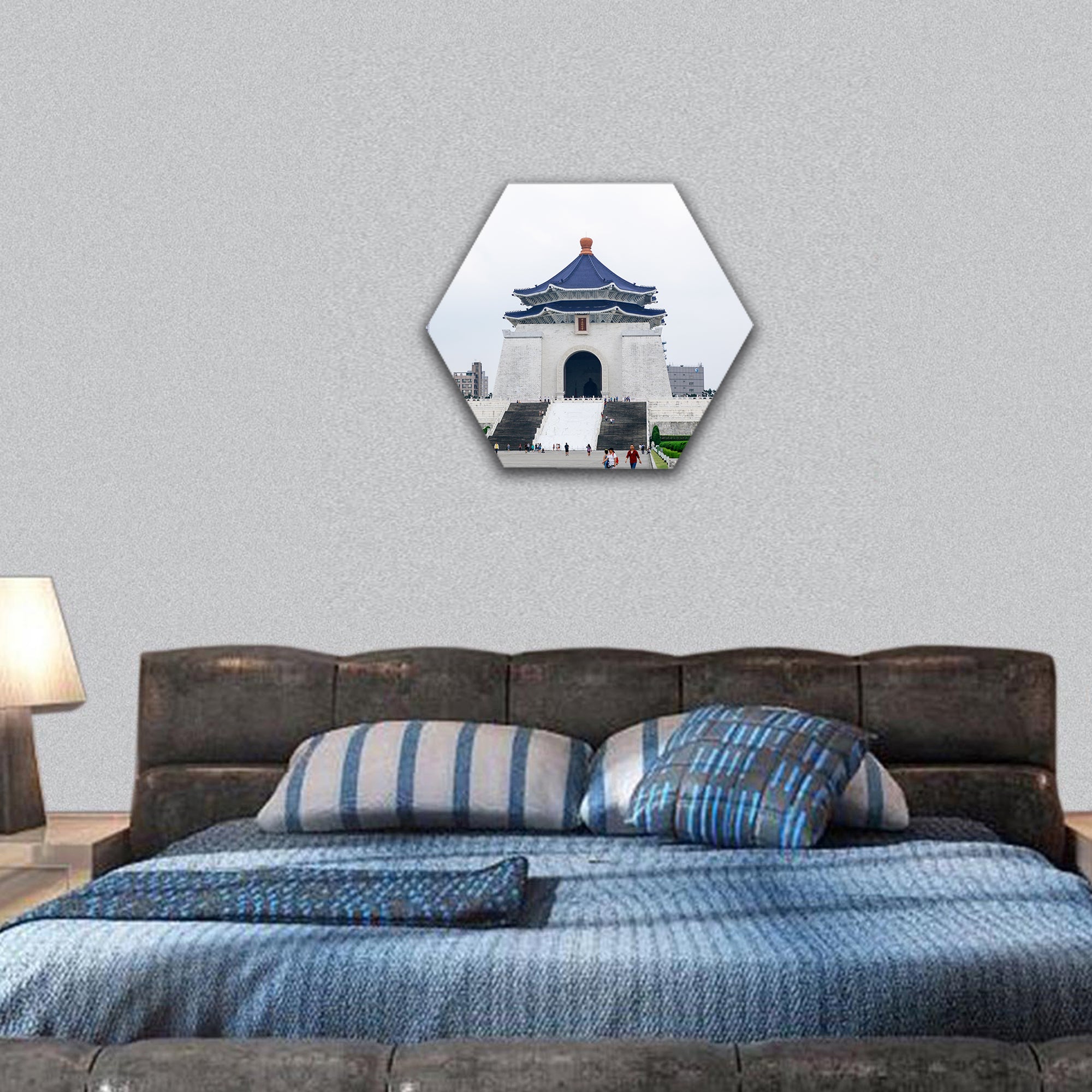 Chiang Kai Shek memorial hall Taiwan hexagonal canvas wall art