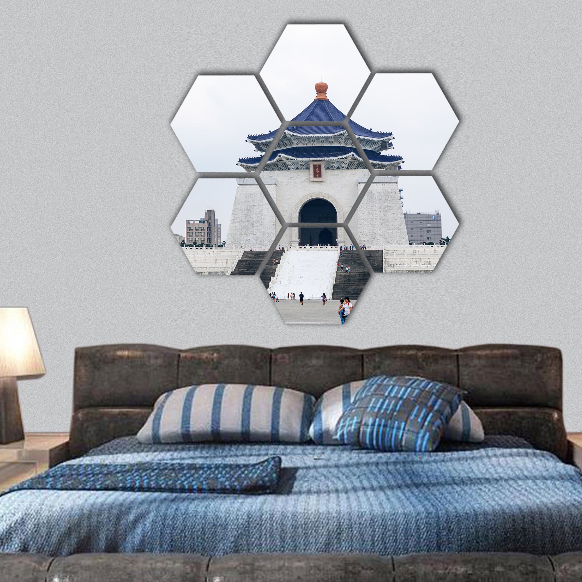 Chiang Kai Shek memorial hall Taiwan hexagonal canvas wall art
