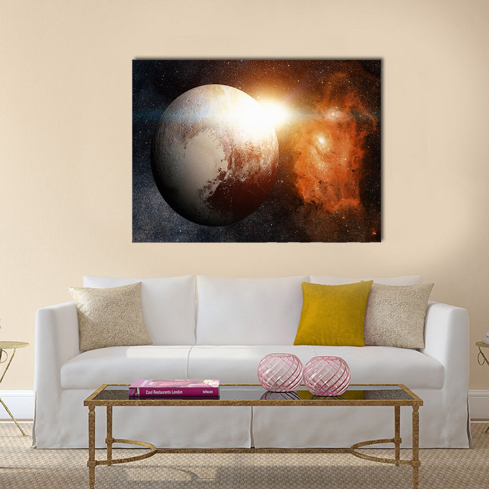 Solar System - Pluto Multi Panel Canvas Wall Art