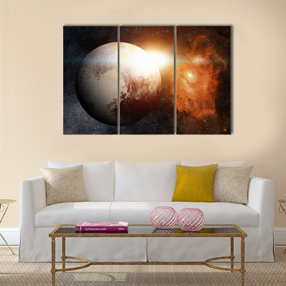 Solar System - Pluto Multi Panel Canvas Wall Art