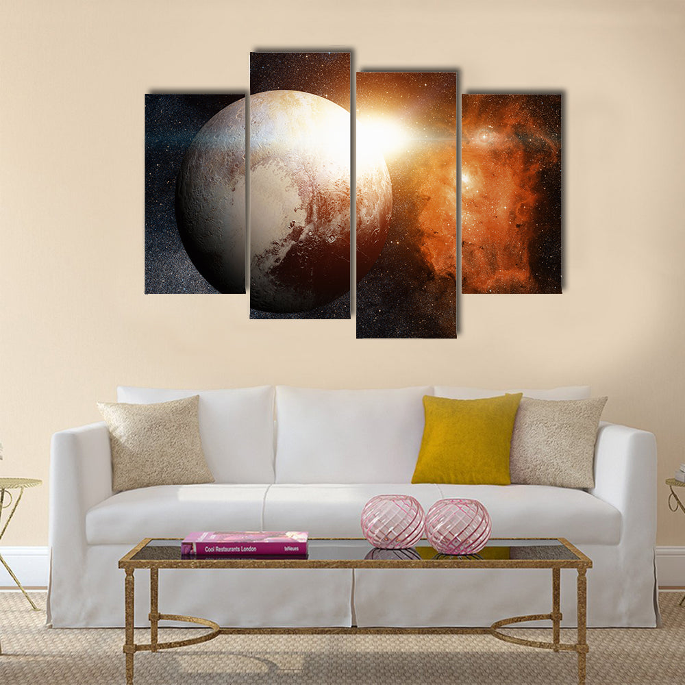 Solar System - Pluto Multi Panel Canvas Wall Art