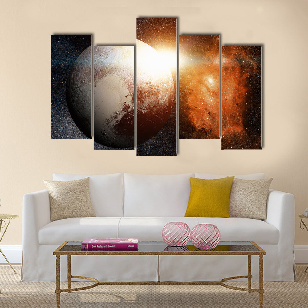 Solar System - Pluto Multi Panel Canvas Wall Art