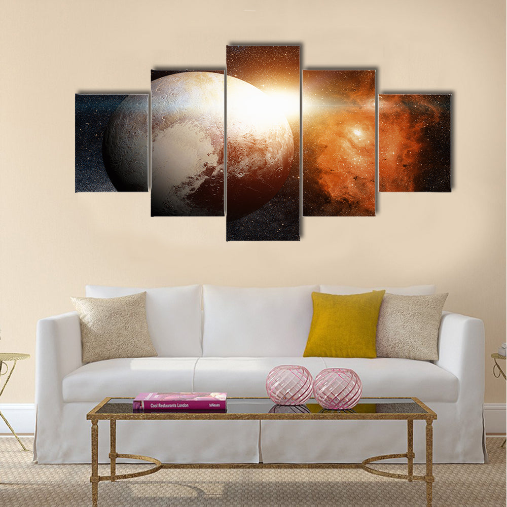 Solar System - Pluto Multi Panel Canvas Wall Art
