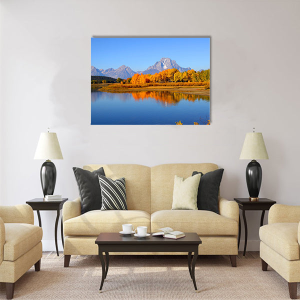 Grand tetons national park from Oxbow bend multi panel canvas wall art
